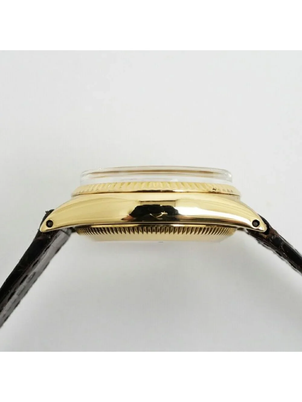 Rolex Datejust Silver Dial 18k Yellow Gold No 74 Vintage Watch Automatic Winding